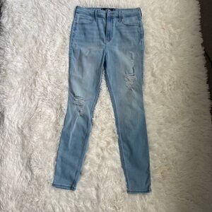 Hollister Ultra High-rise Skinny, Blue Distressed Jeans